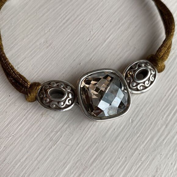 BRIGHTON smoky topaz Venus‎ rising silver and corded bracelet - Picture 2 of 4